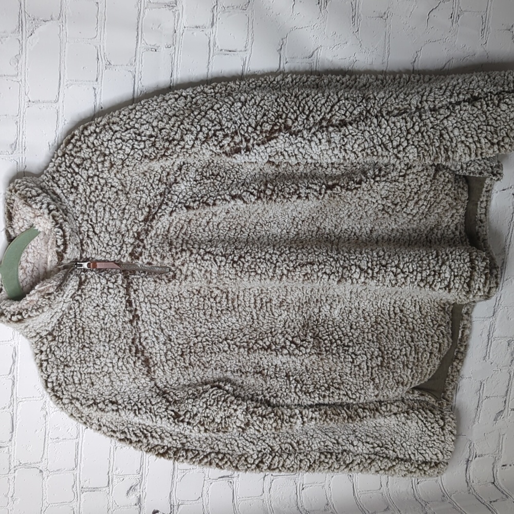 Thread & supply fleece mock neck 1/4 zip pullover jacket